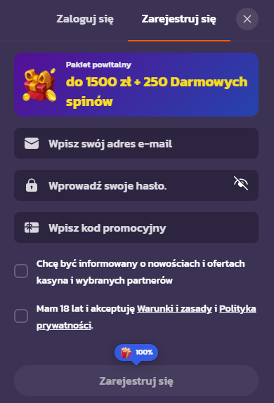 założyć konto w Wildrobin Kasyno